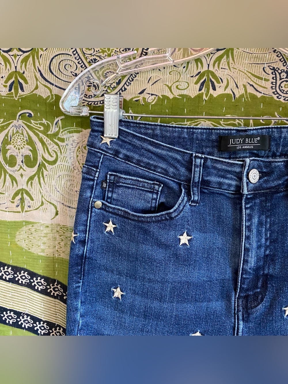 Judy Blue Embroidered Sabrina Star Super Flare Denim Jeans 28 California Casual - Picture 7 of 16